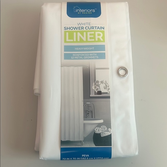 White Shower Curtain Liner - Picture 1 of 4